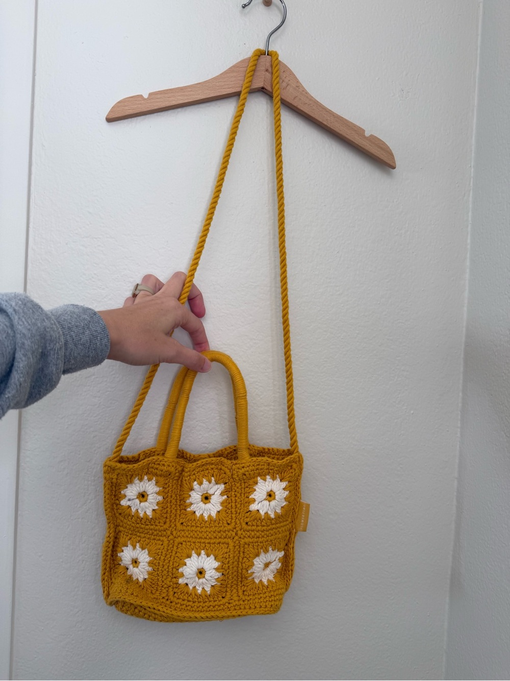 Zara Girls Crochet Flower Crossbody Bag Purse